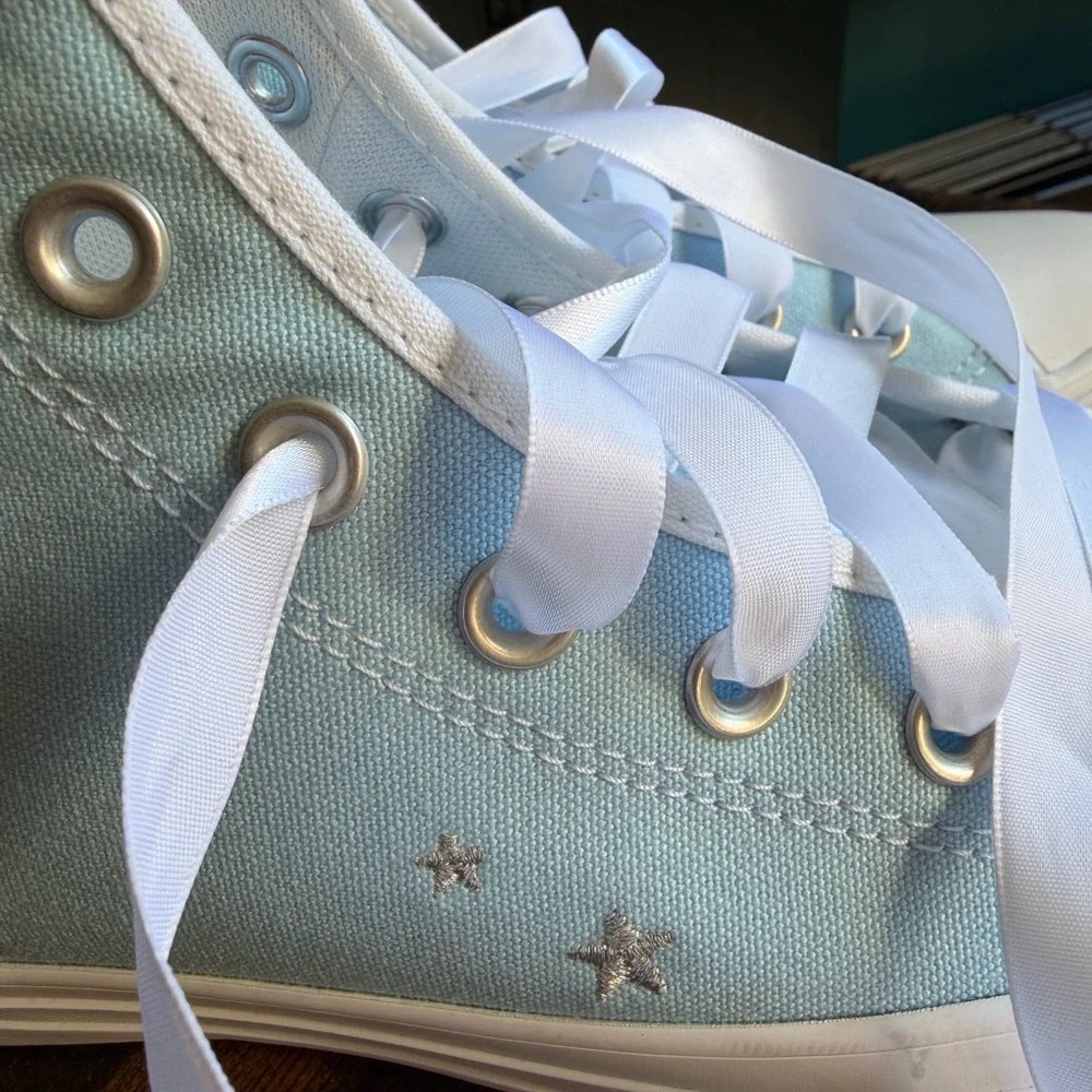 Light Blue High-Top Sneakers - Picture 6 of 16